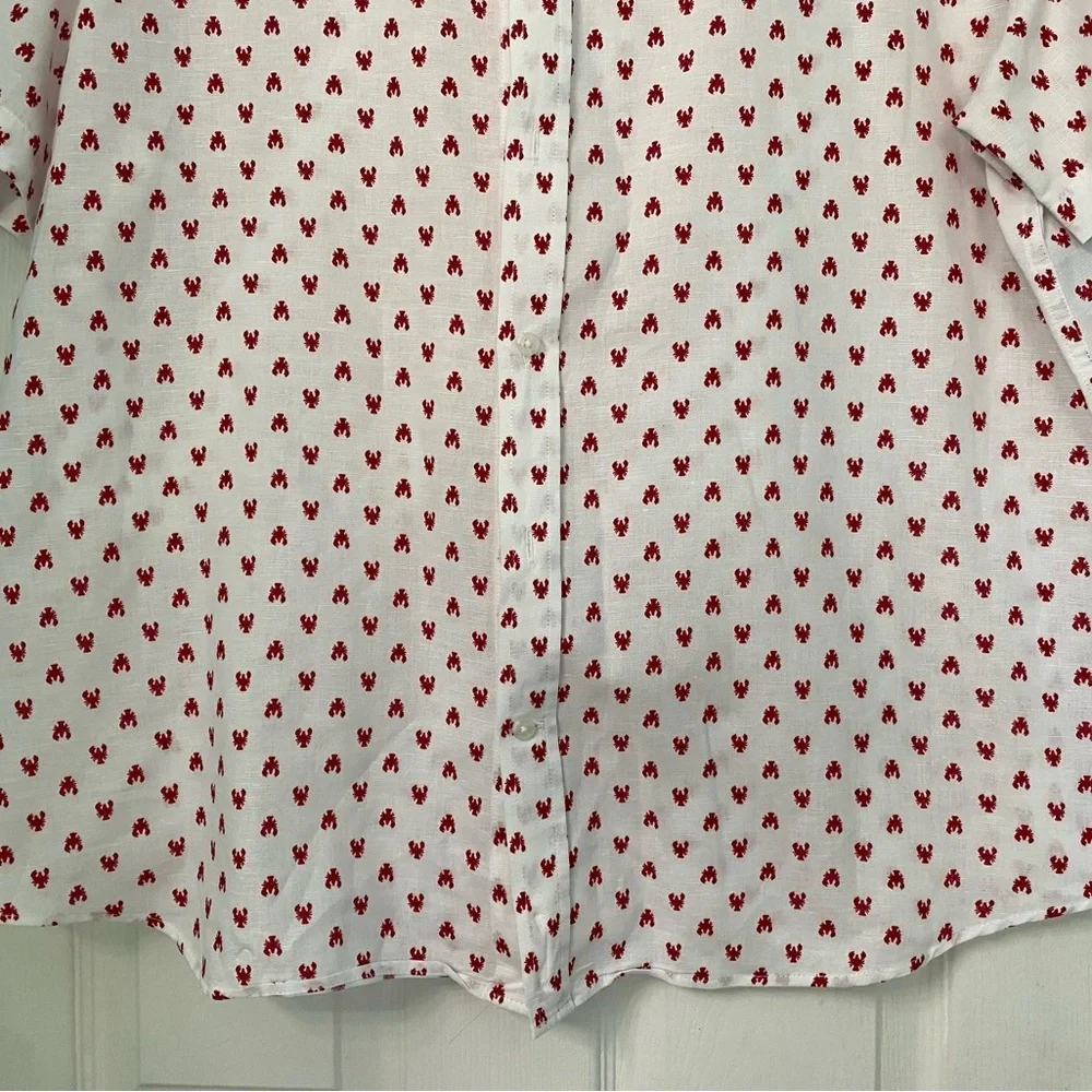 Banana Republic Factory Lobster Short‎ Sleeve Button Down Slim Fit Size XL